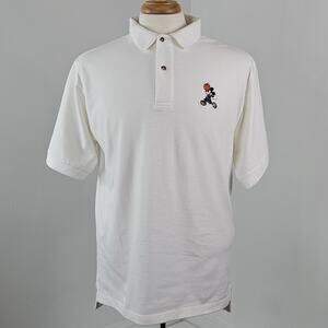Mickey Inc. Vintage Disney Mickey Mouse White Polo Shirt | Men's Medium
